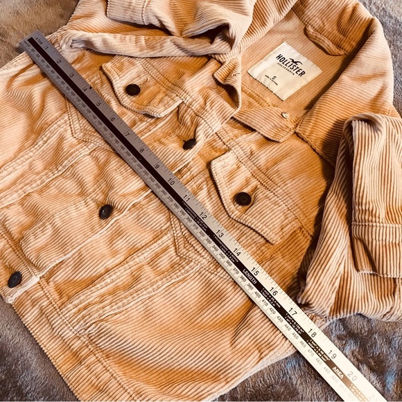 VTG Hollister corduroy jacket cropped Y2K beige button close country western S - Picture 8 of 9